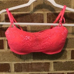 Bra bandeau with pink lace
